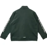 Chrome Hearts Script Logo Embroidered Half Zip Dark Green Sweatshirt