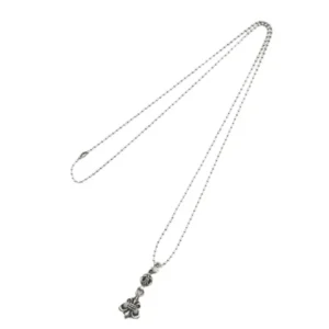Chrome Hearts Silver 1 Ball BS Fleur Ball Chain Necklace