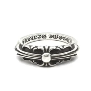 Chrome Hearts Silver Baby Classic Floral Cross Ring
