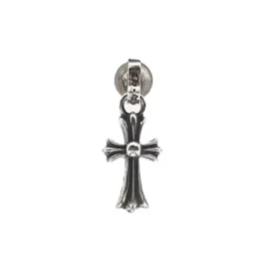 Chrome Hearts Silver Babyfat Cross Earring Drop