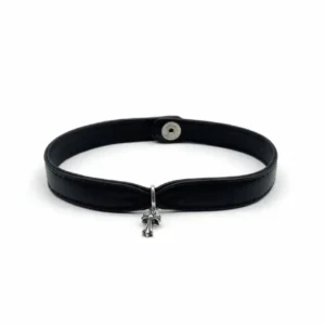 Chrome Hearts Silver Babyfat Leather Choker