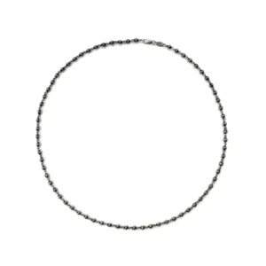 Chrome Hearts Silver Cross Ball Bead Chain Necklace