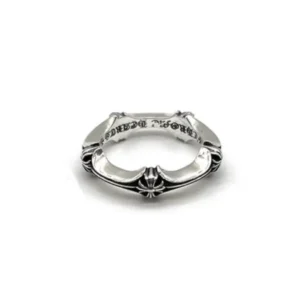 Chrome Hearts Silver Cross Bone Tail Ring