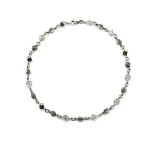Chrome Hearts Silver Cross Dice Necklace