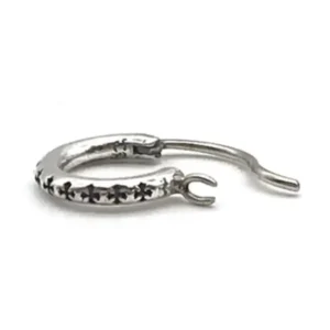 Chrome Hearts Silver Cross Earring Hoop