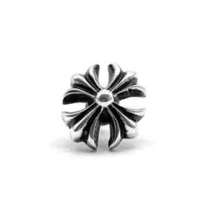 Chrome Hearts Silver Cross Plus Earring Stud