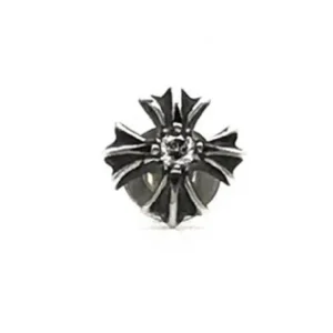 Chrome Hearts Silver Diamond Cross Earring Stud