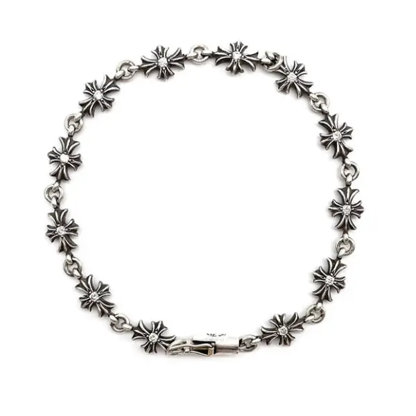 Chrome Hearts Silver Diamonds Tiny E Bracelet Chrome Hearts Silver Diamonds Tiny E Bracelet