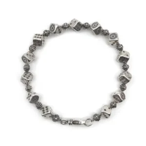 Chrome Hearts Silver Dice Cross Bracelet