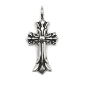 Chrome Hearts Silver Double Cross Pendant