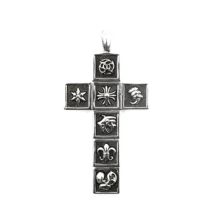 Chrome Hearts Silver Multi Logo Cross Pendant