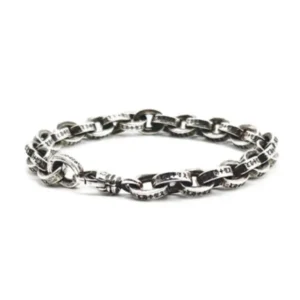 Chrome Hearts Silver Paperchain Lobster Clasp Bracelet