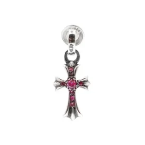 Chrome Hearts Silver Pink Saph Babyfat Earring Drop