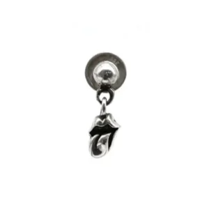 Chrome Hearts Silver Rolling Stone Earring Drop