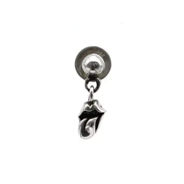Chrome Hearts Silver Rolling Stone Earring Drop Chrome Hearts Silver Rolling Stone Earring Drop