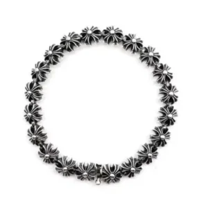 Chrome Hearts Silver Tiny CH Cross Bracelet