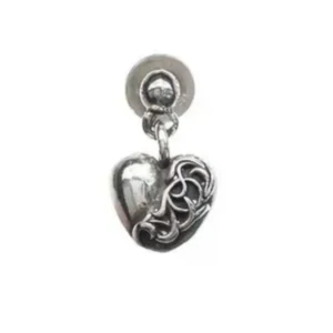 Chrome Hearts Silver Vine Heart Earring Drop