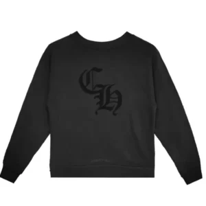 Chrome Hearts Triple Cross CH Letter Black Sweatershirt