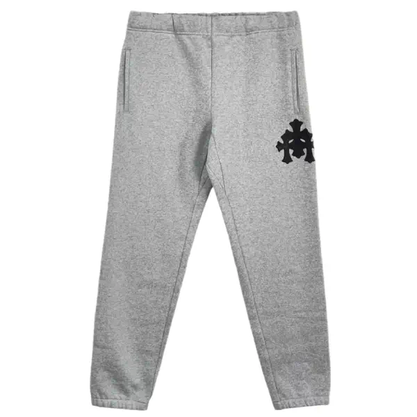 Chrome Hearts Triple Leather Cross Grey Sweatpants Chrome Hearts Triple Leather Cross Grey Sweatpants