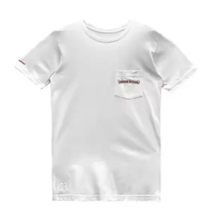 Chrome Hearts USA Flag Scroll Logo White Short Sleeve Tee