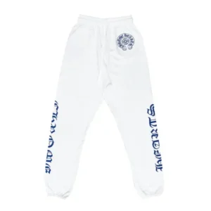 Chrome Hearts White Horseshoe Blue Script Sweatpants