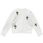 Chrome Hearts White&Leopard Cross Patch Crewneck Sweatshirt