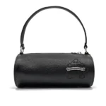 Chrome Hearts Black Leather Cross Patch Pony Hair Cow Stripe Grinds Mini Shoulder Bag