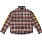 Chrome Hearts Blue & Red Plaid Cropped Cargo Flannel Shirt