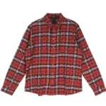 Chrome Hearts Blue&Black Monogram Cross Patch Flannel Shirt