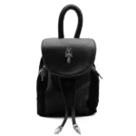 Chrome Hearts Silver Dagger Suede Black Bucket Backpack